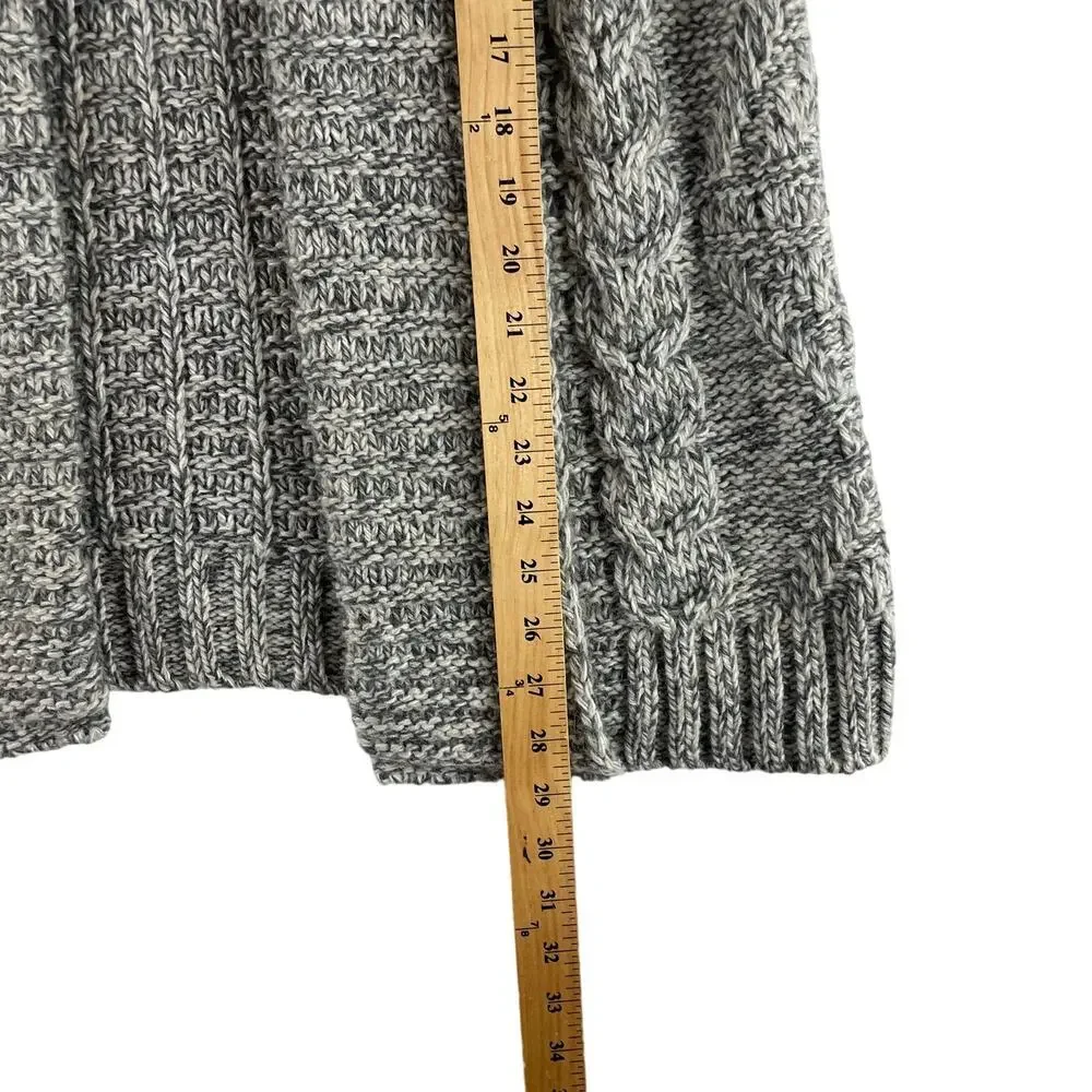 Lineamaglia Women's Wool-Blend Gray Sweater Large Open Cardigan Made in Italy - Picture 4 of 8